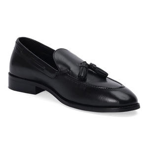 Elite Black Formal Tassel Leather Loafers