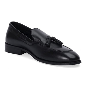 Elite Black Formal Tassel Leather Loafers