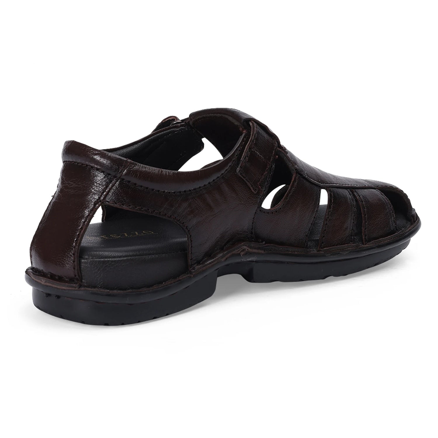 Luxe Dark Brown Buckle Closure Sandals
