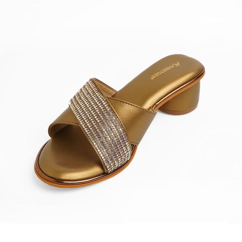 Dazzling Bronze Criss-Cross Party Sandals