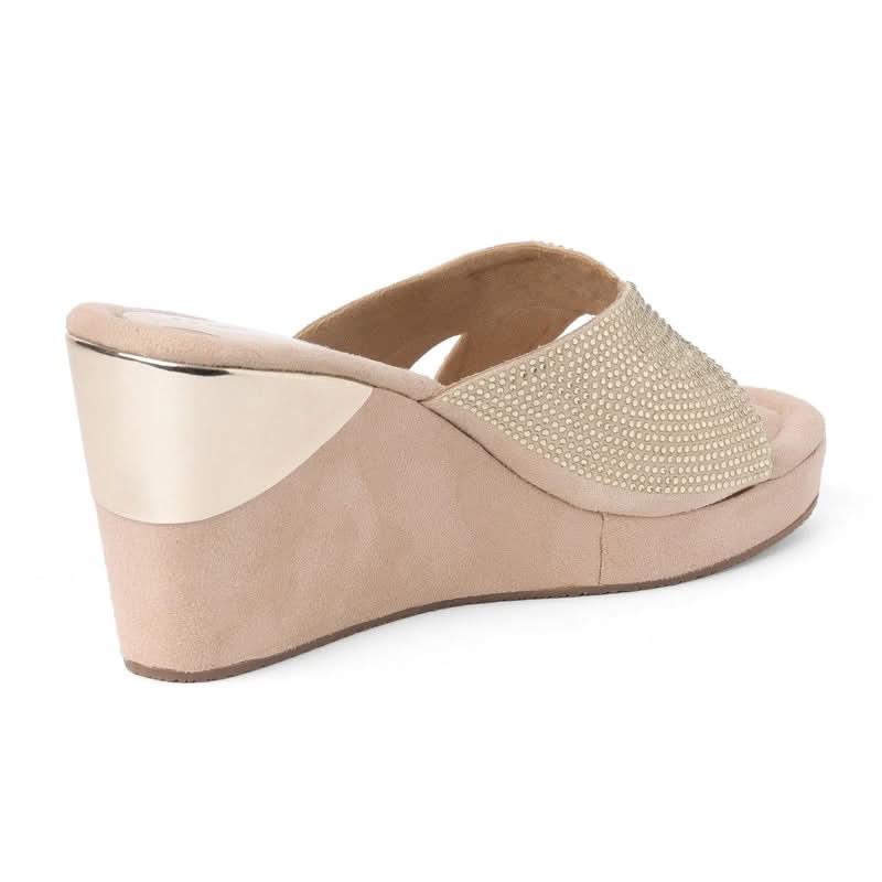 Gemglow Gold Wedge Sandals