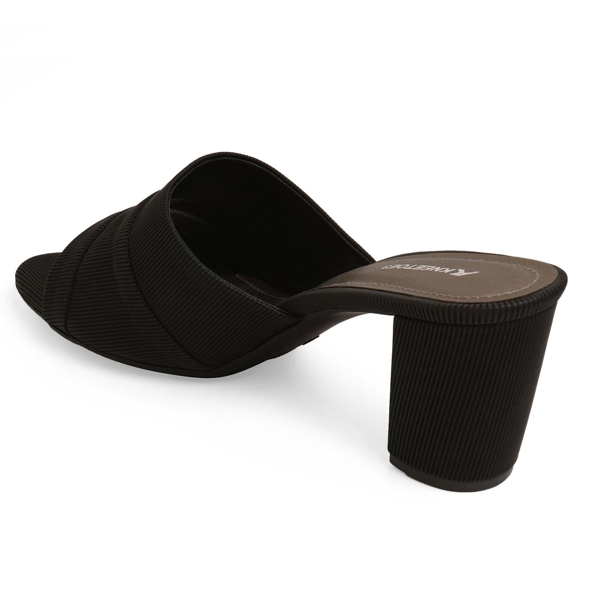 Matte Black Block Heel Sandals