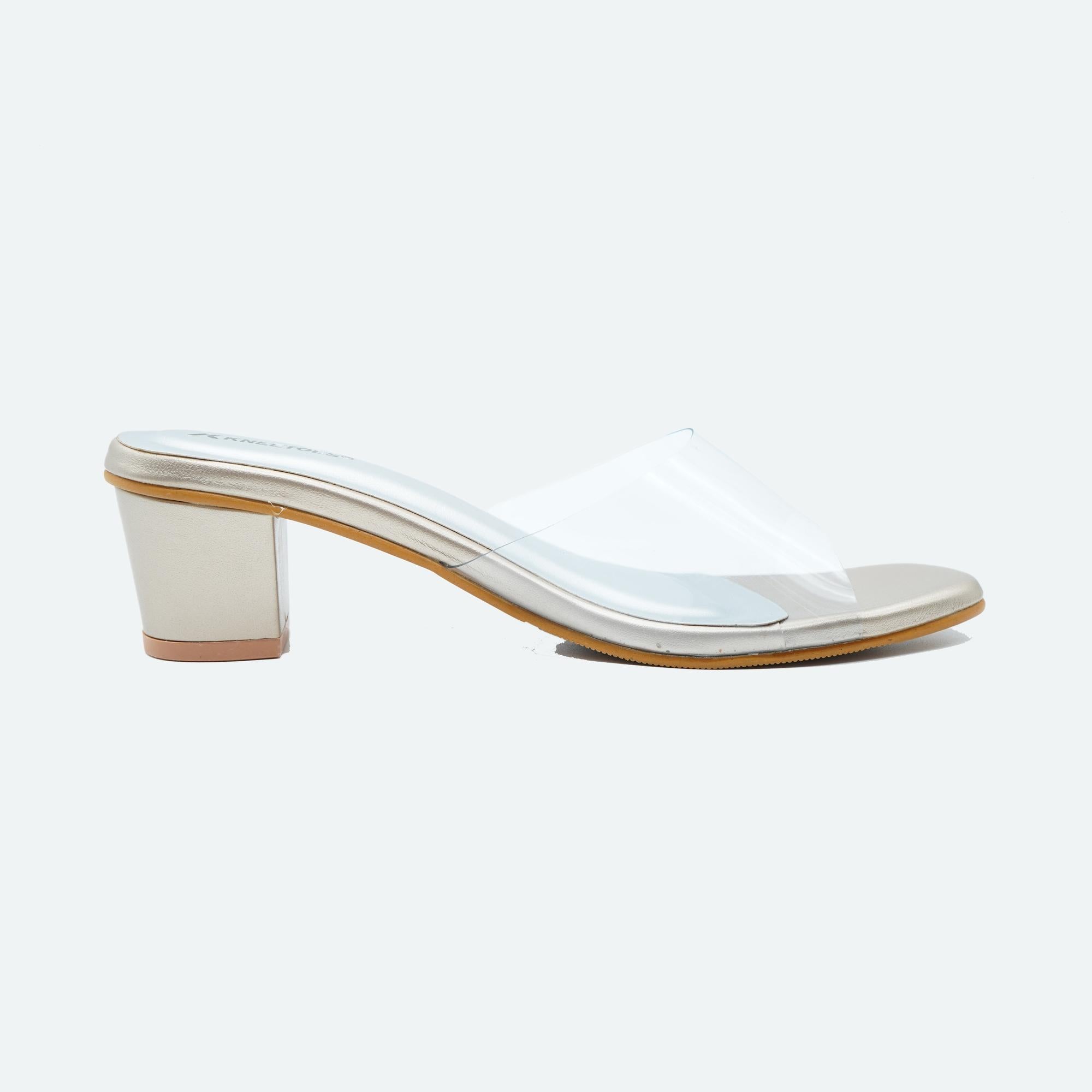 Gleam Glow Silver Block Heel Sandals