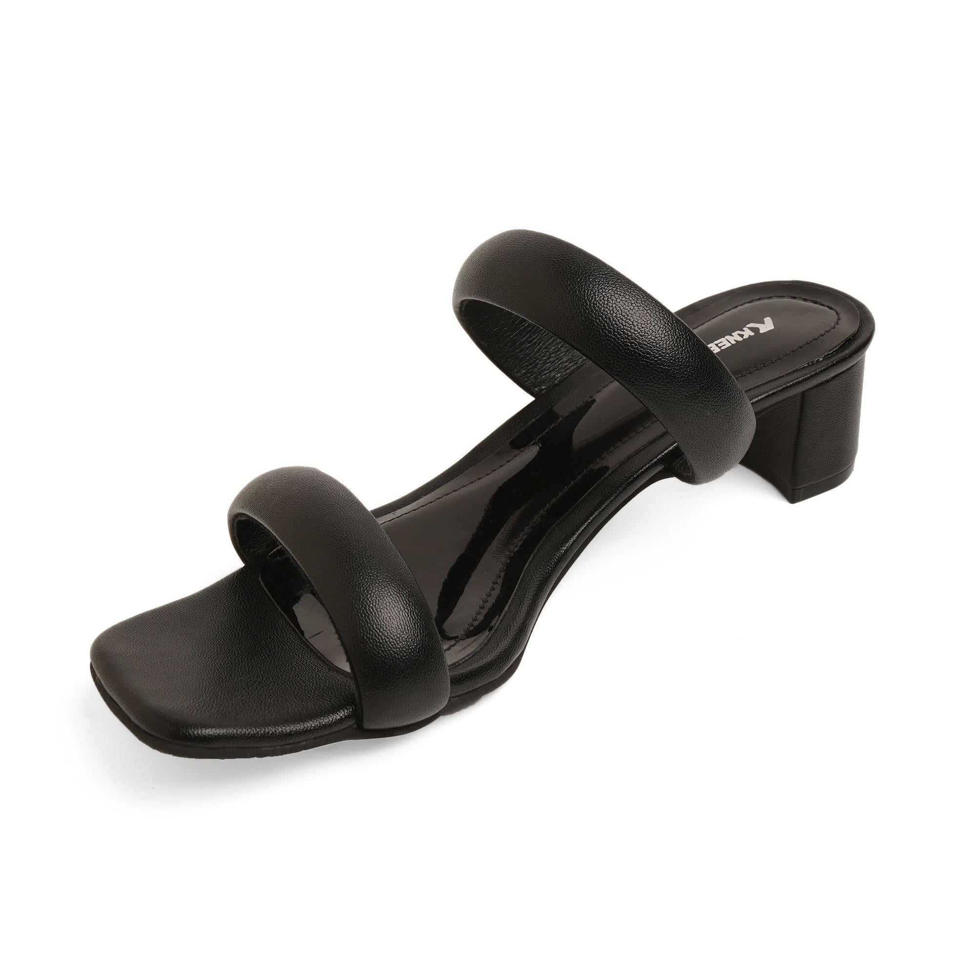 Cushioned Black Block Heels