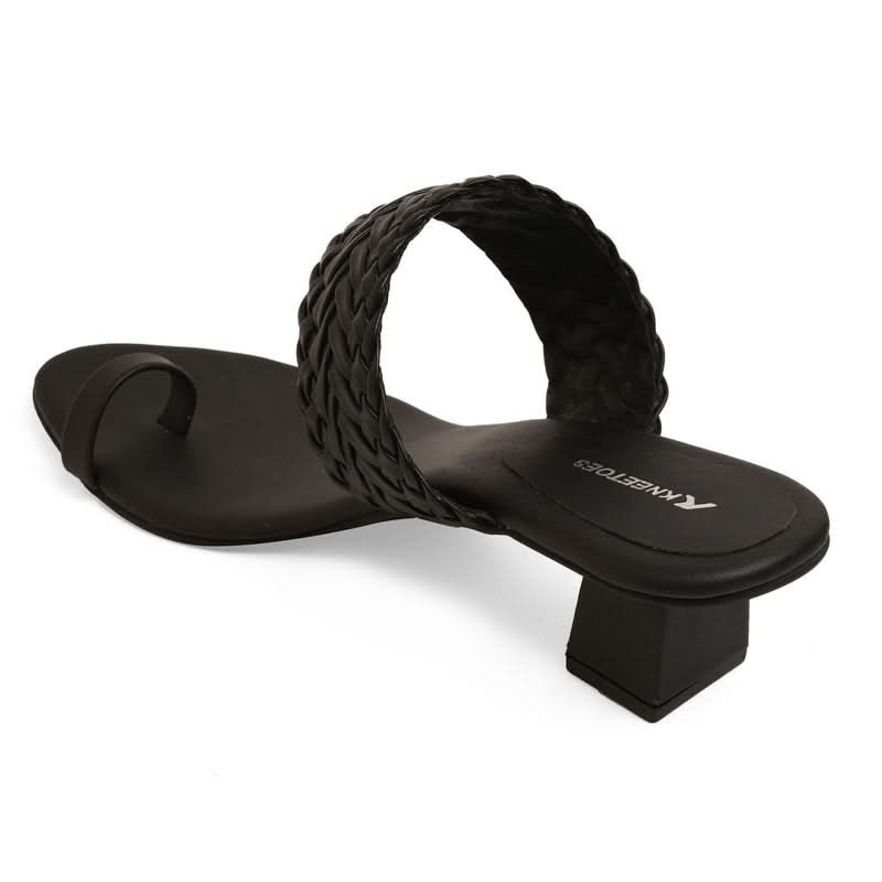 Matte Muse Braided Black Block Heels