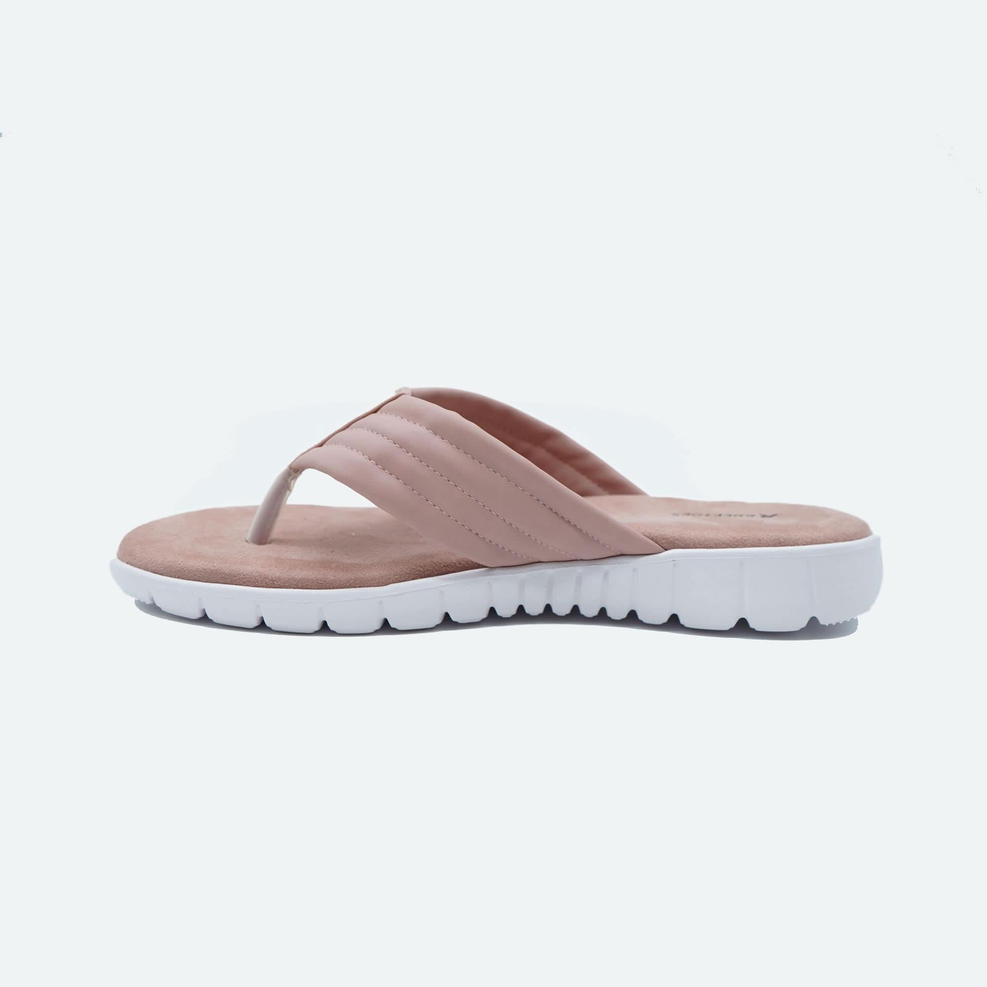 Light-Pink Quilted Thong Sandals