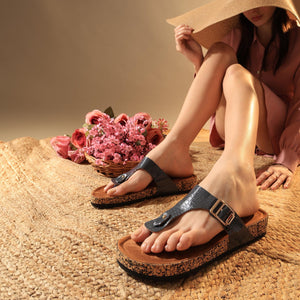 Classic Charm Dark-Brown Buckled Flats