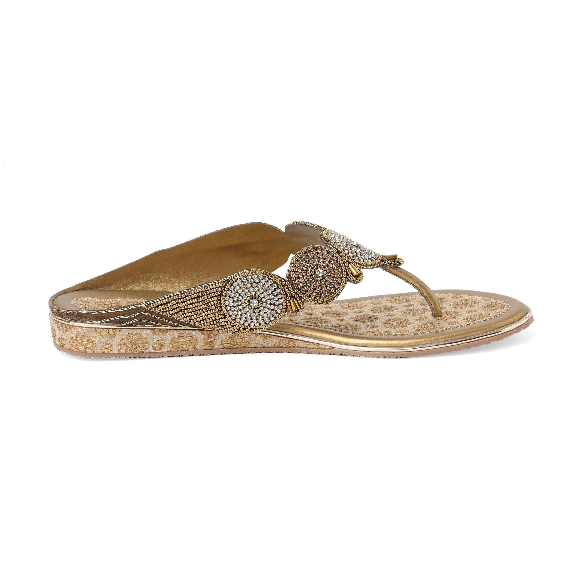 Bead Luxe Bronze Ethnic Flats