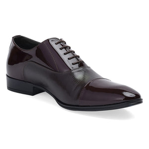 Luxe Burgundy Patent Cap-Toe Shoes