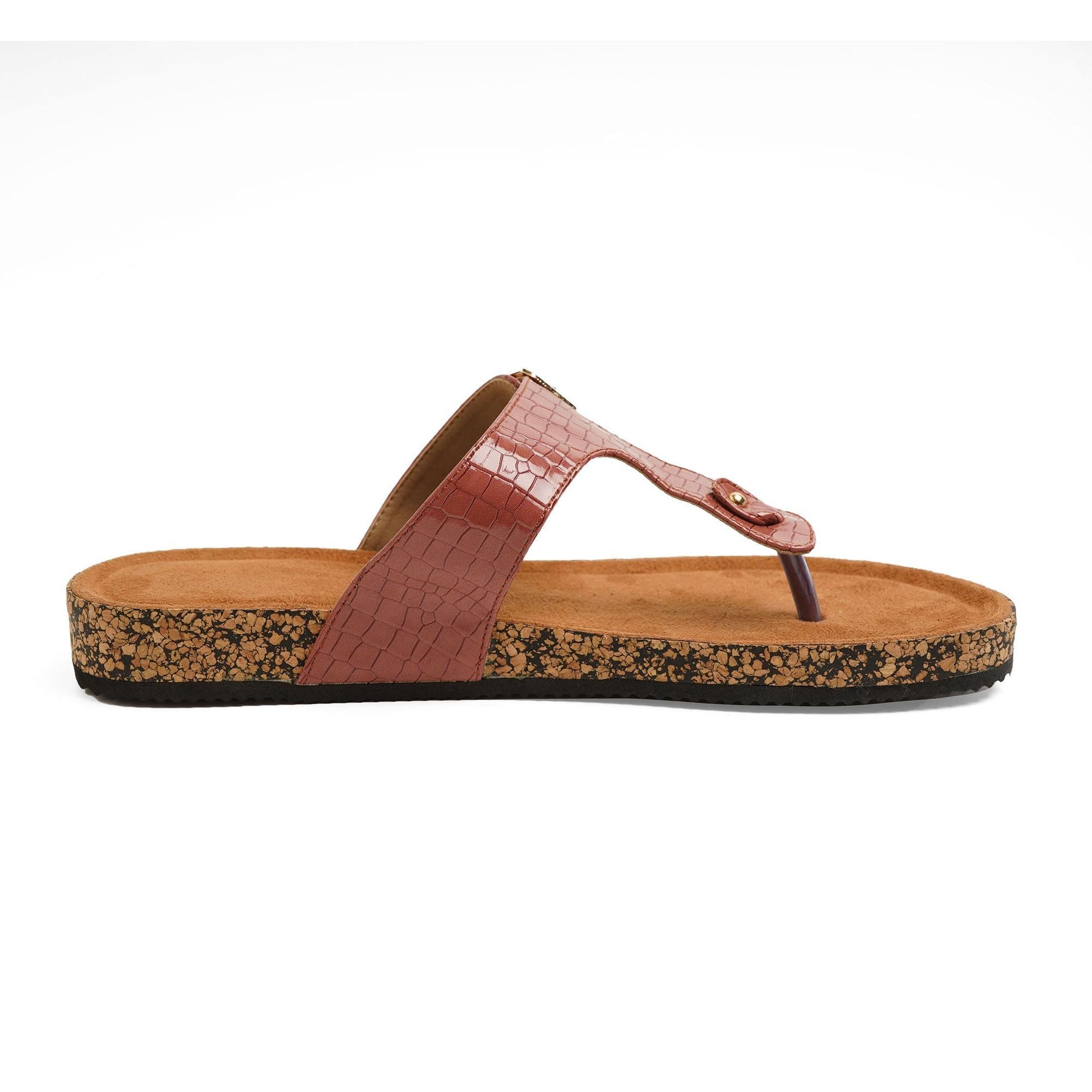 Classic Charm Brown Buckled Flats