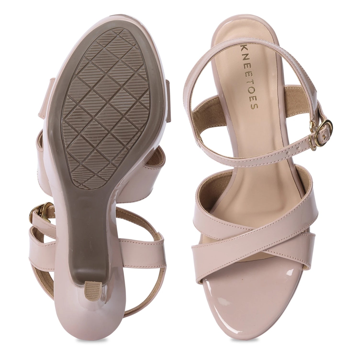 Stylish Beige Stiletto Heel Open-Toe Sandals