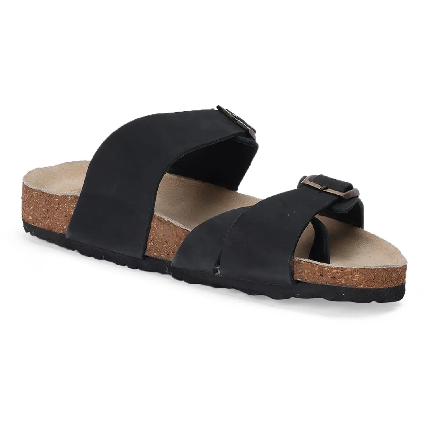 Vaughn - Black Cork Sandals