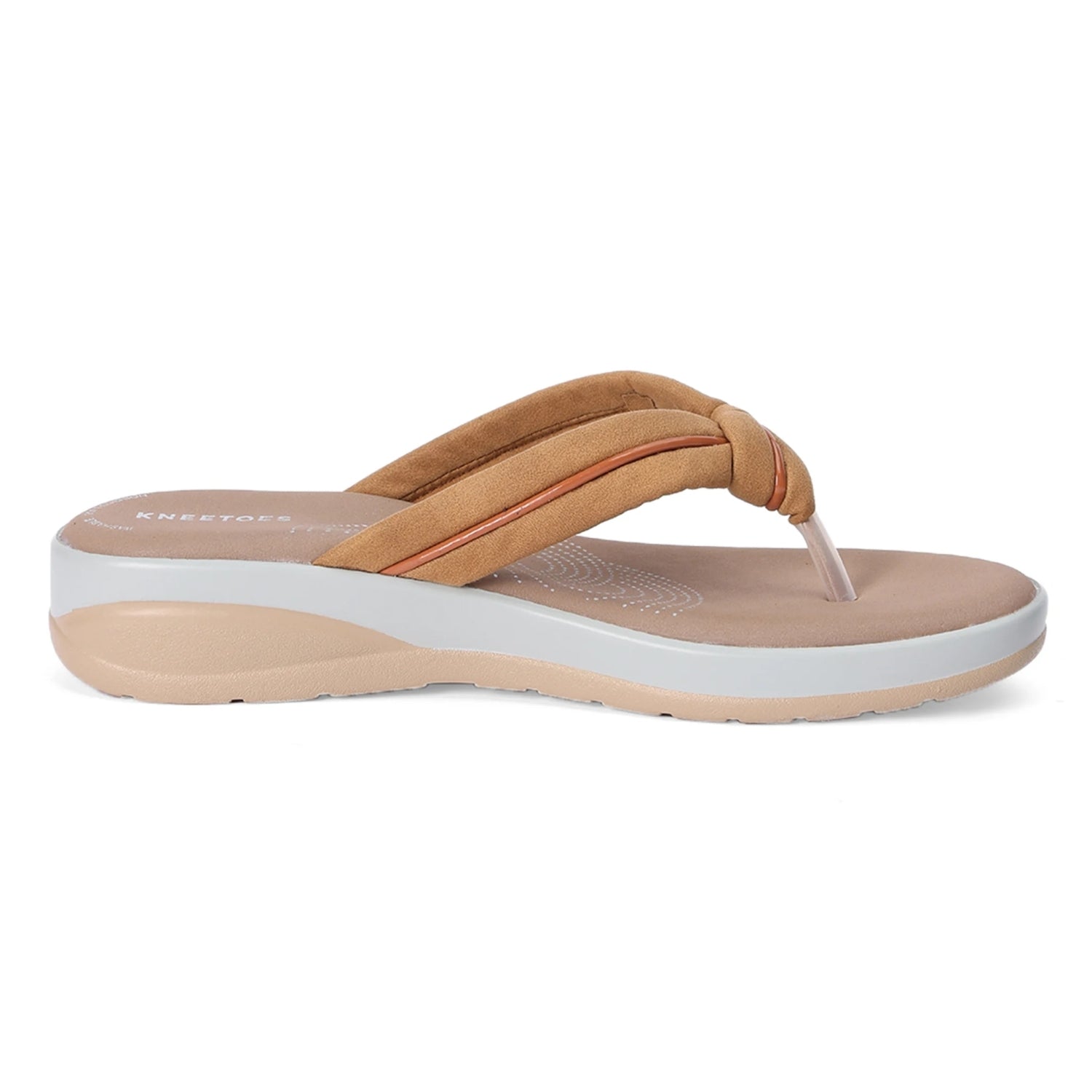 Sand Beige Memory Comfort Knot Thong Wedges
