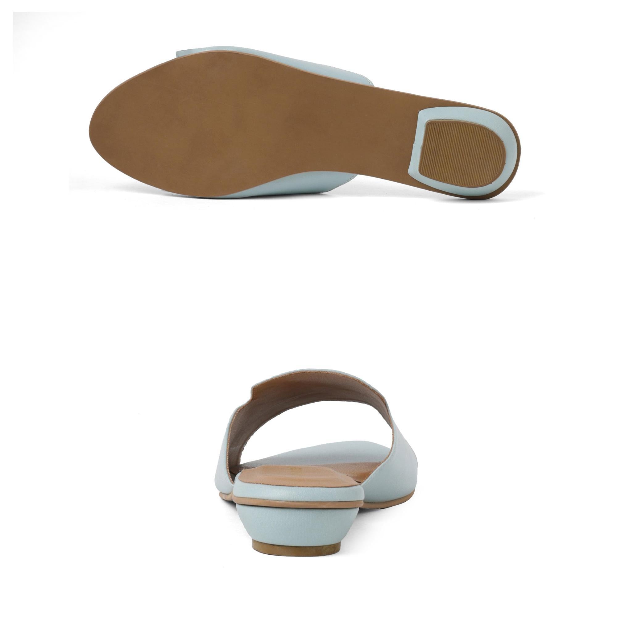 Breezy Blue Block Heel Sandals