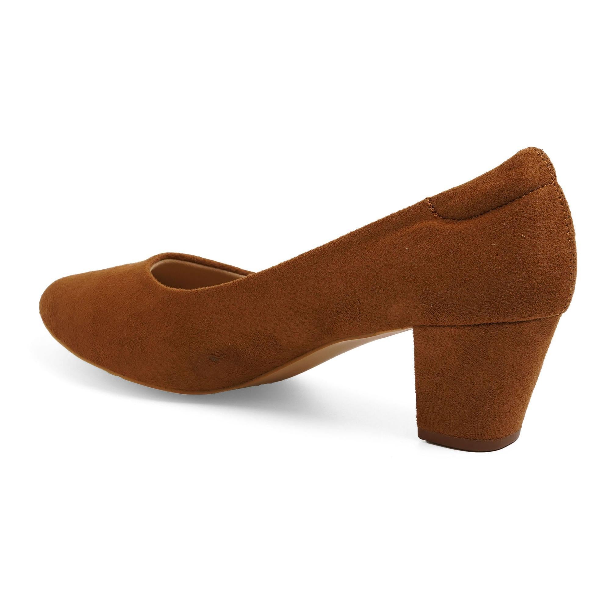 Classic Charm Dark-Brown Block Pumps