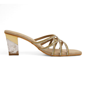 Gold Glam Glow Criss-Cross Party Sandals