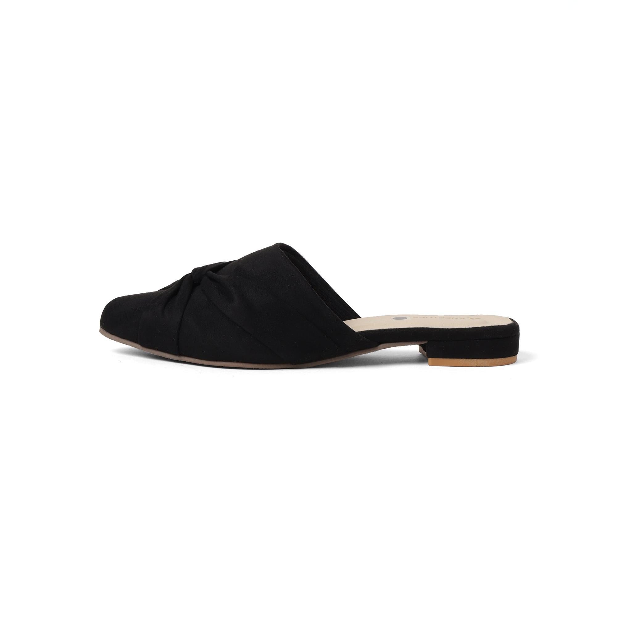 Staple Twist Black Block Heel Mules