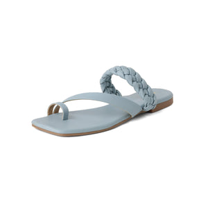 Braid Luxe Light Blue One-Toe Sandals