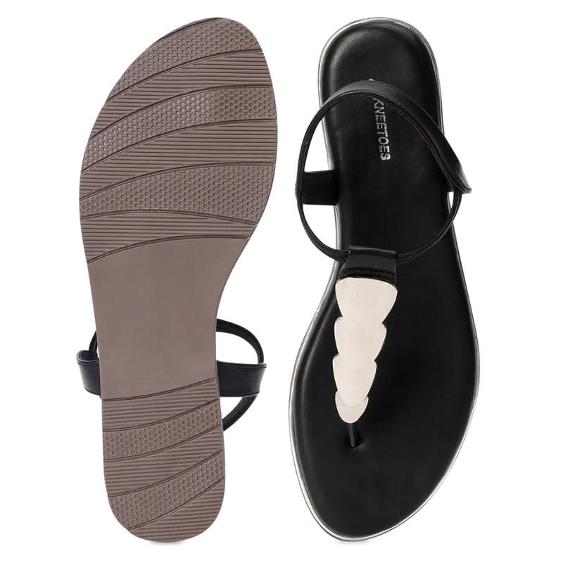 Bella - Black Thong Sandals