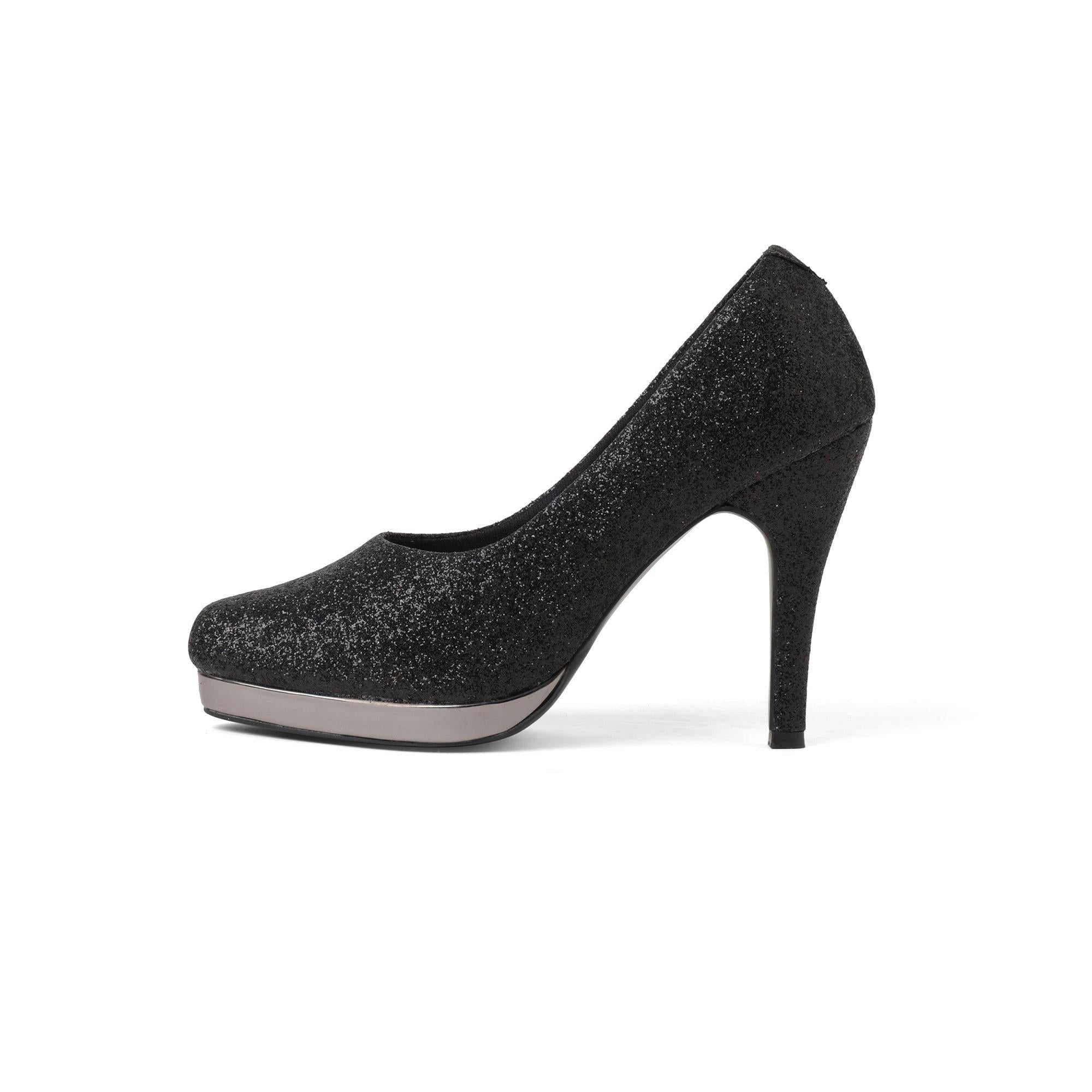 Shine Pop Black Shimmer Stiletto Pumps