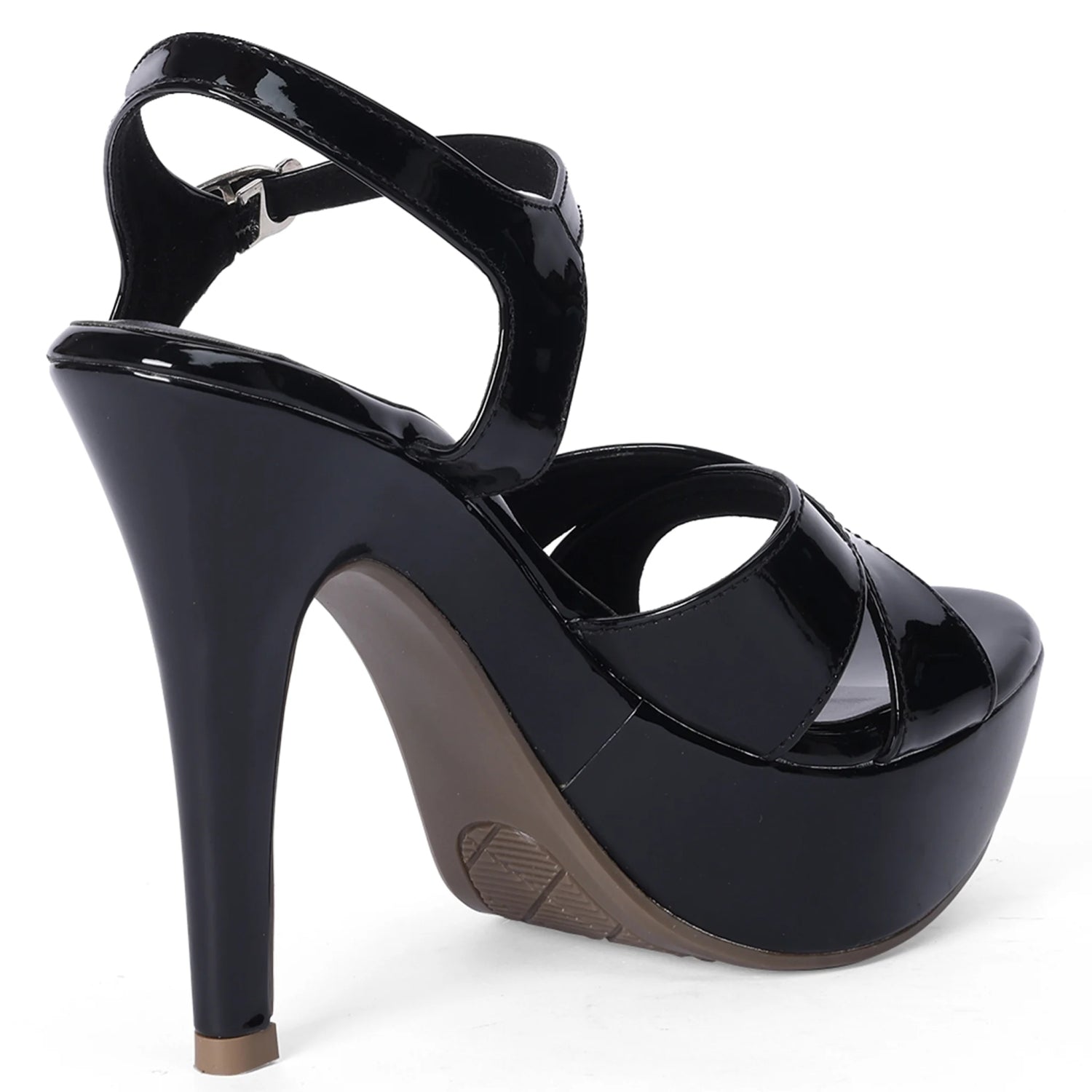 Stylish Black Stiletto Heel Open-Toe Sandals
