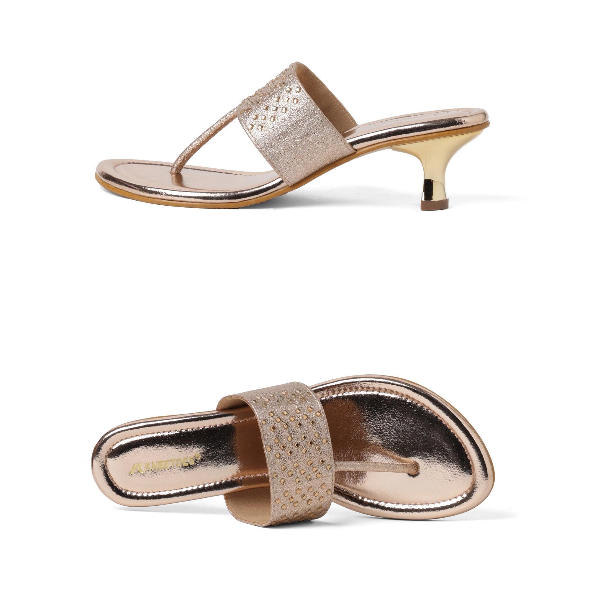 Gemglow Rose Gold Kitten Sandals