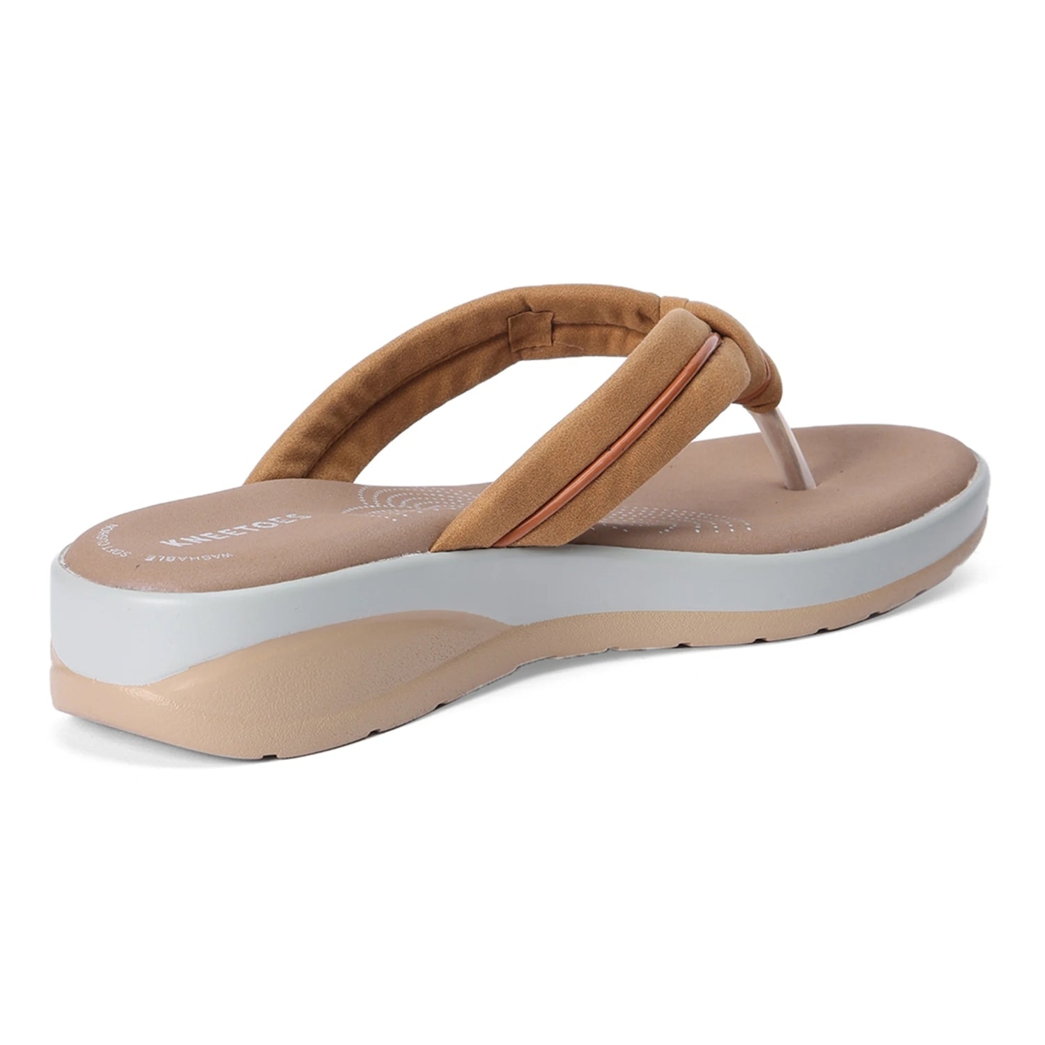 Beige Printed Lightweight Thong Sandals