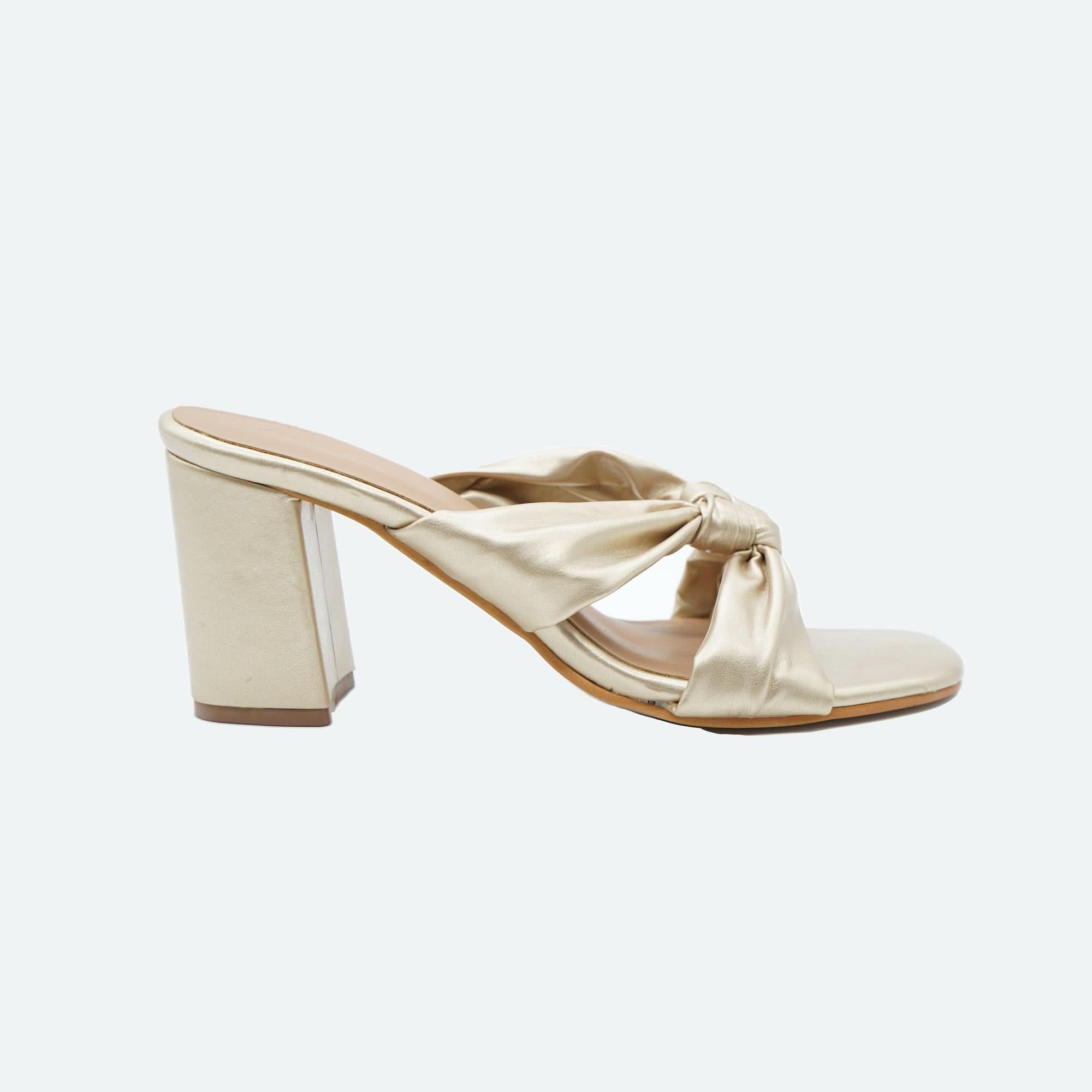 Bold Gold Knotted Block Party Sandals