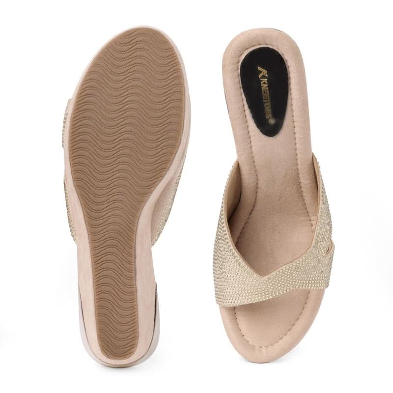Gemglow Gold Wedge Sandals