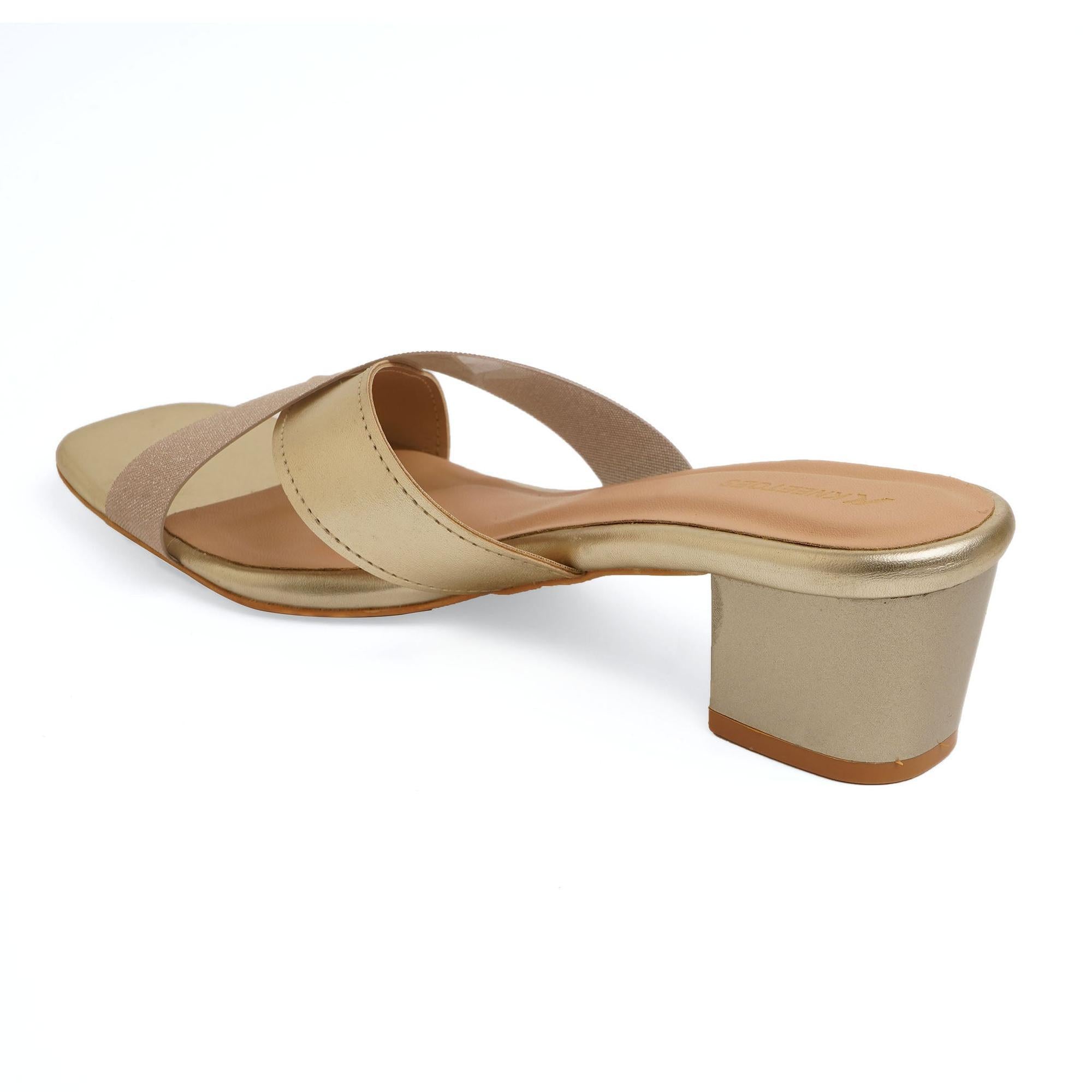 Shine Pop Gold Block Sandals