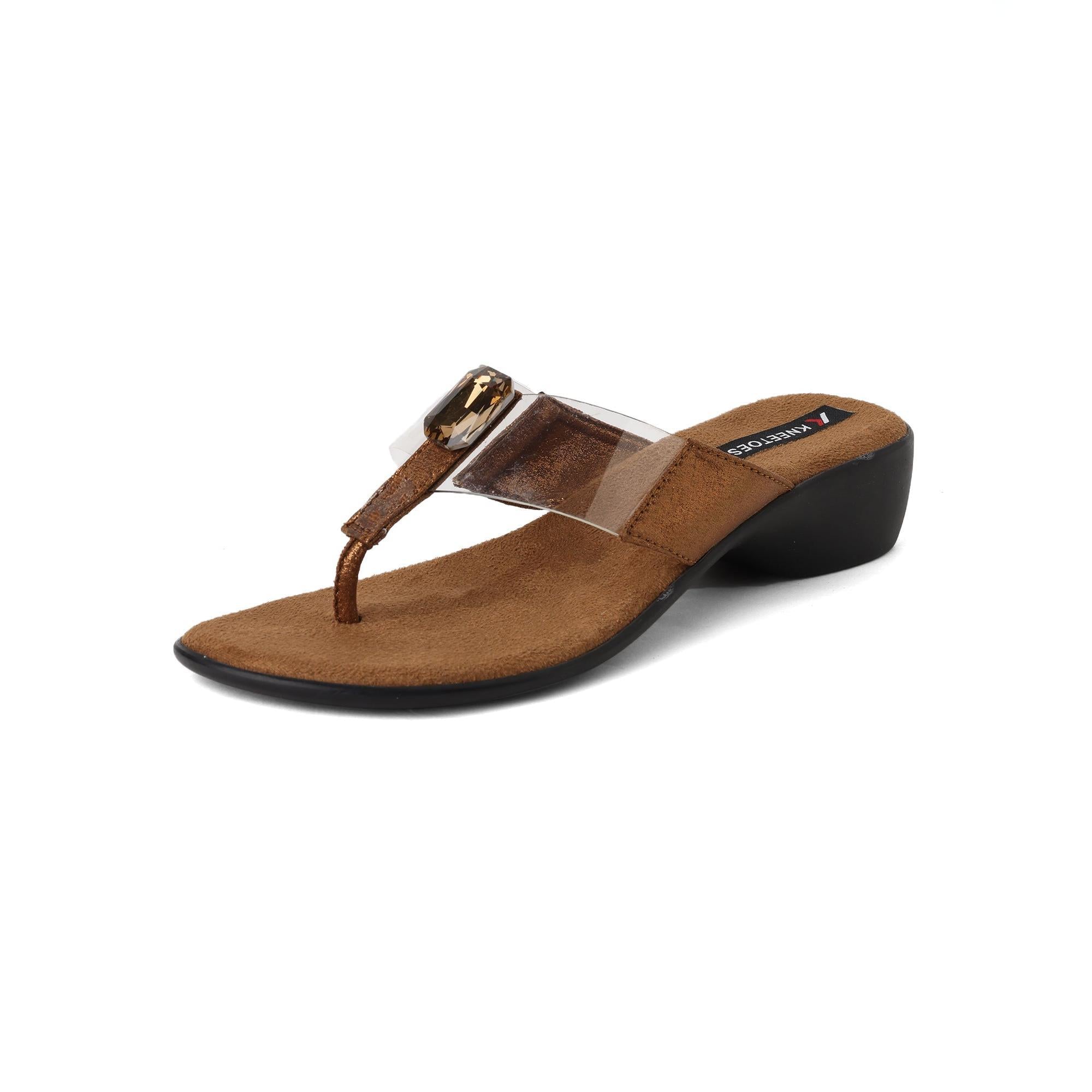 Gemglow Transparent Brown Thong Sandals
