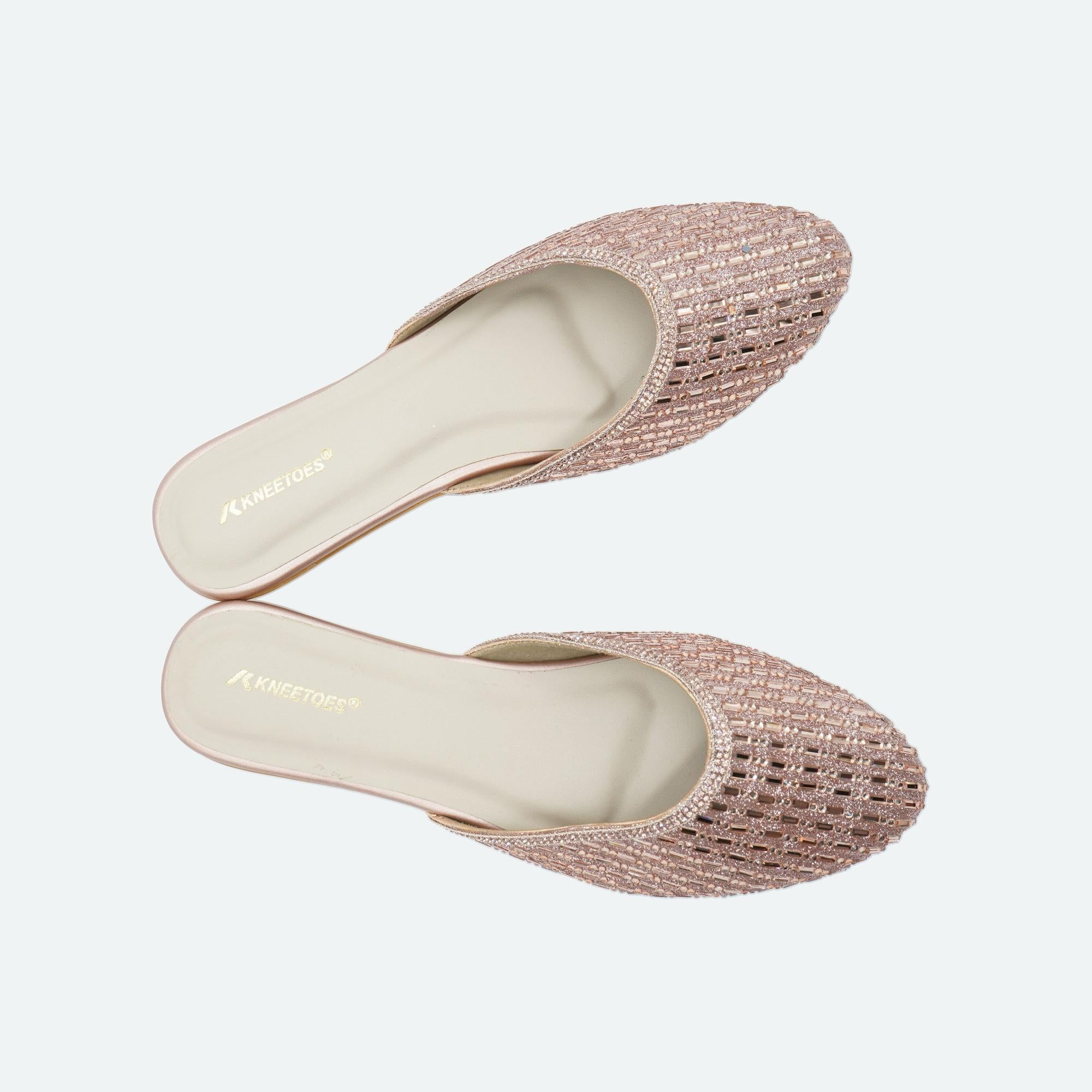 Shine Pop Rose-Gold Mules