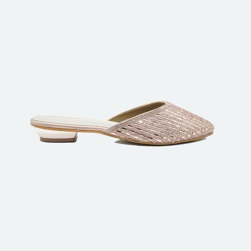 Shine Pop Rose-Gold Mules