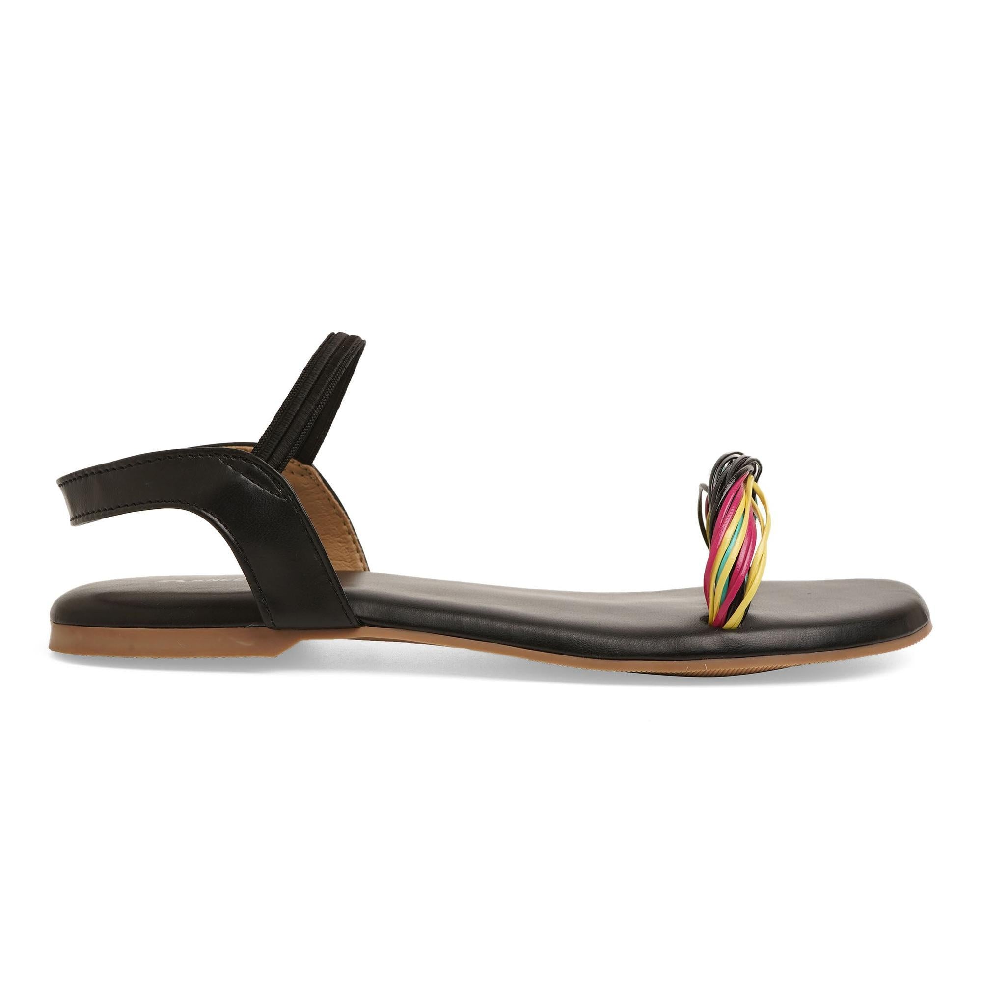Classic Charm Black Casual Open-Toe Sandals