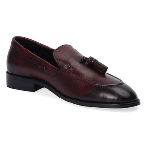 Luxe Burgundy Tassel Slip-On Loafers