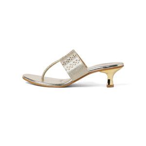 Gemglow Gold Kitten Thong Sandals