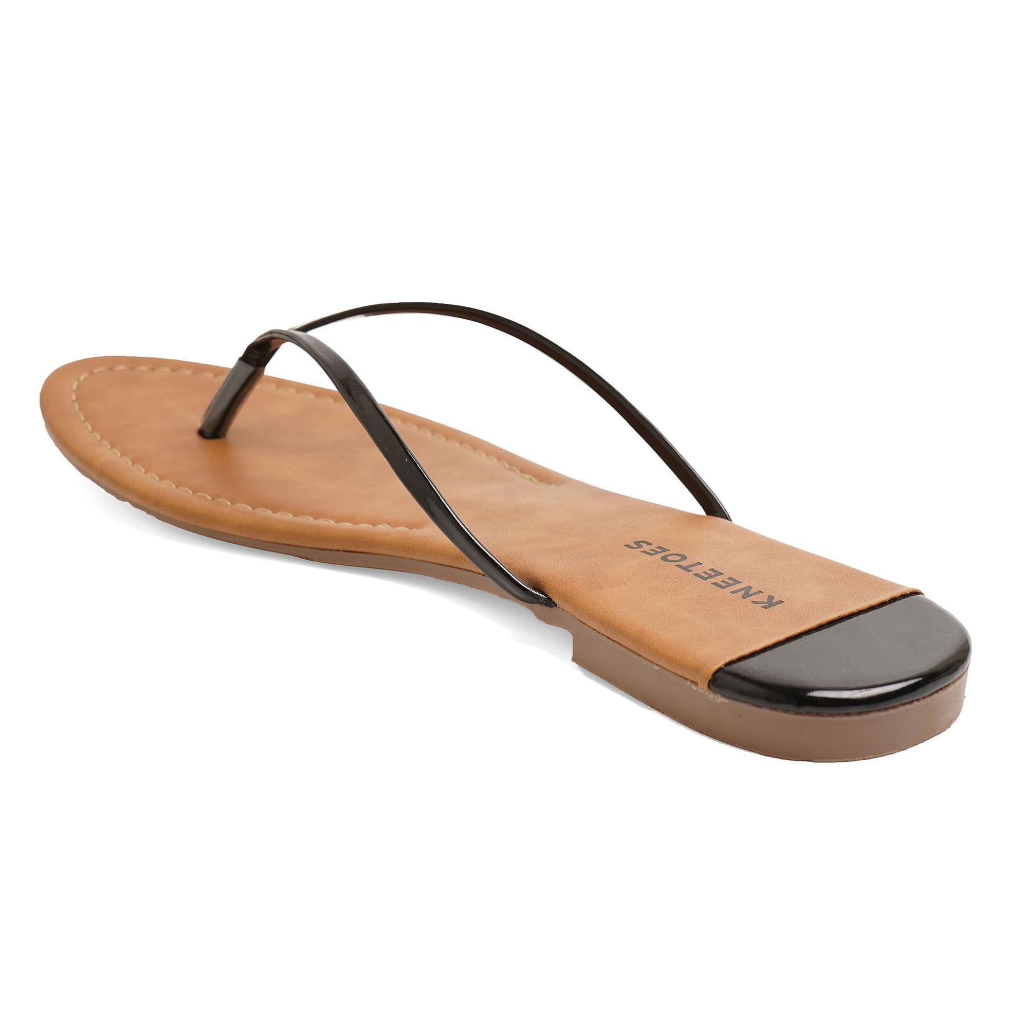 Classic Black Solid Flip-Flops Slippers