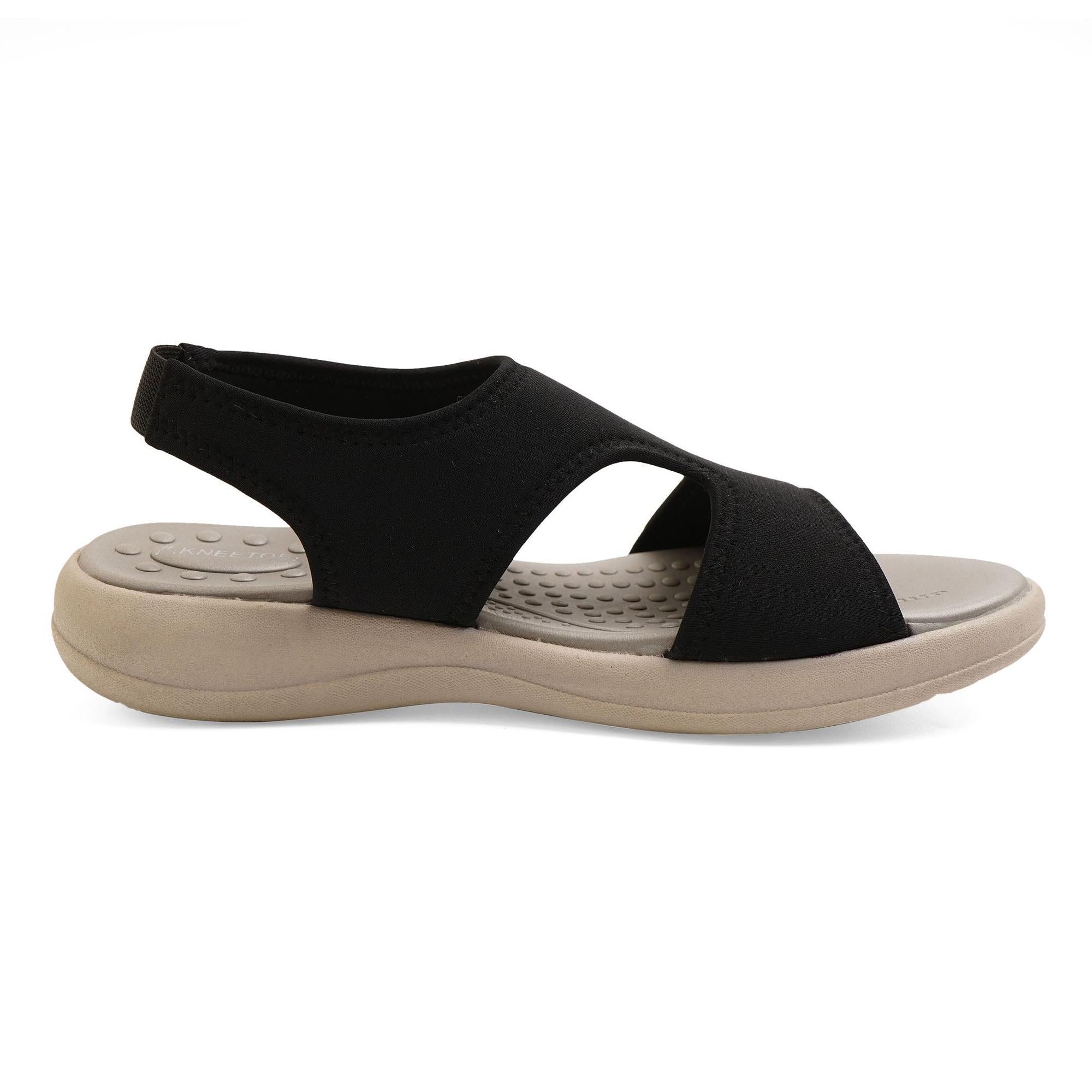 Jet Black Cut-Out Open-Toe Sandals