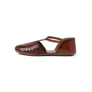 Two-tone Brown Closed-Toe Sandals