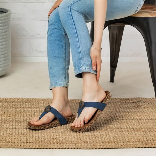 Tessa - Blue Cork Flats