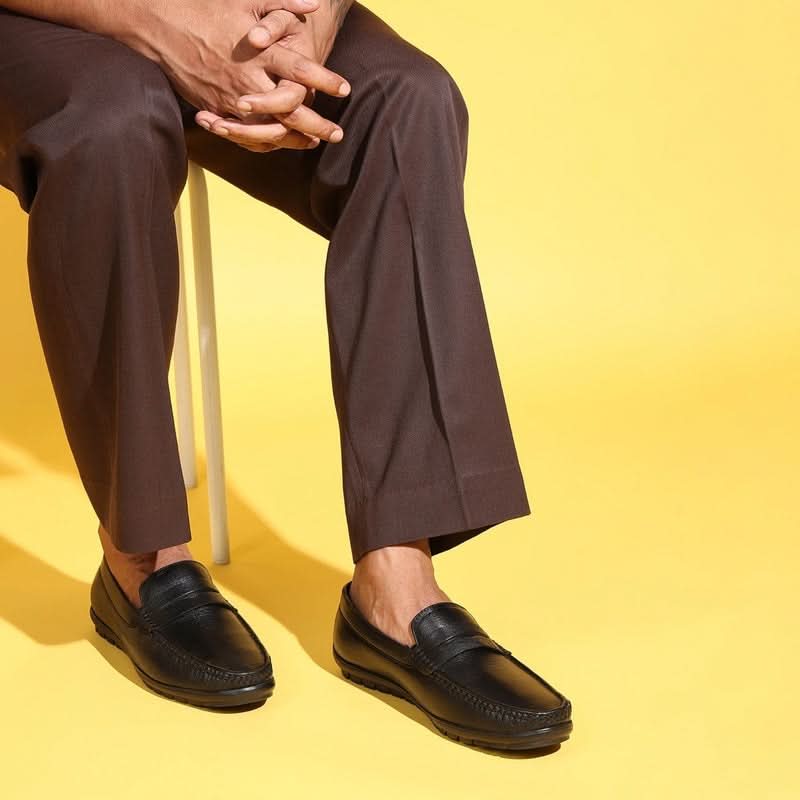 Classic Black Leather Moccasins