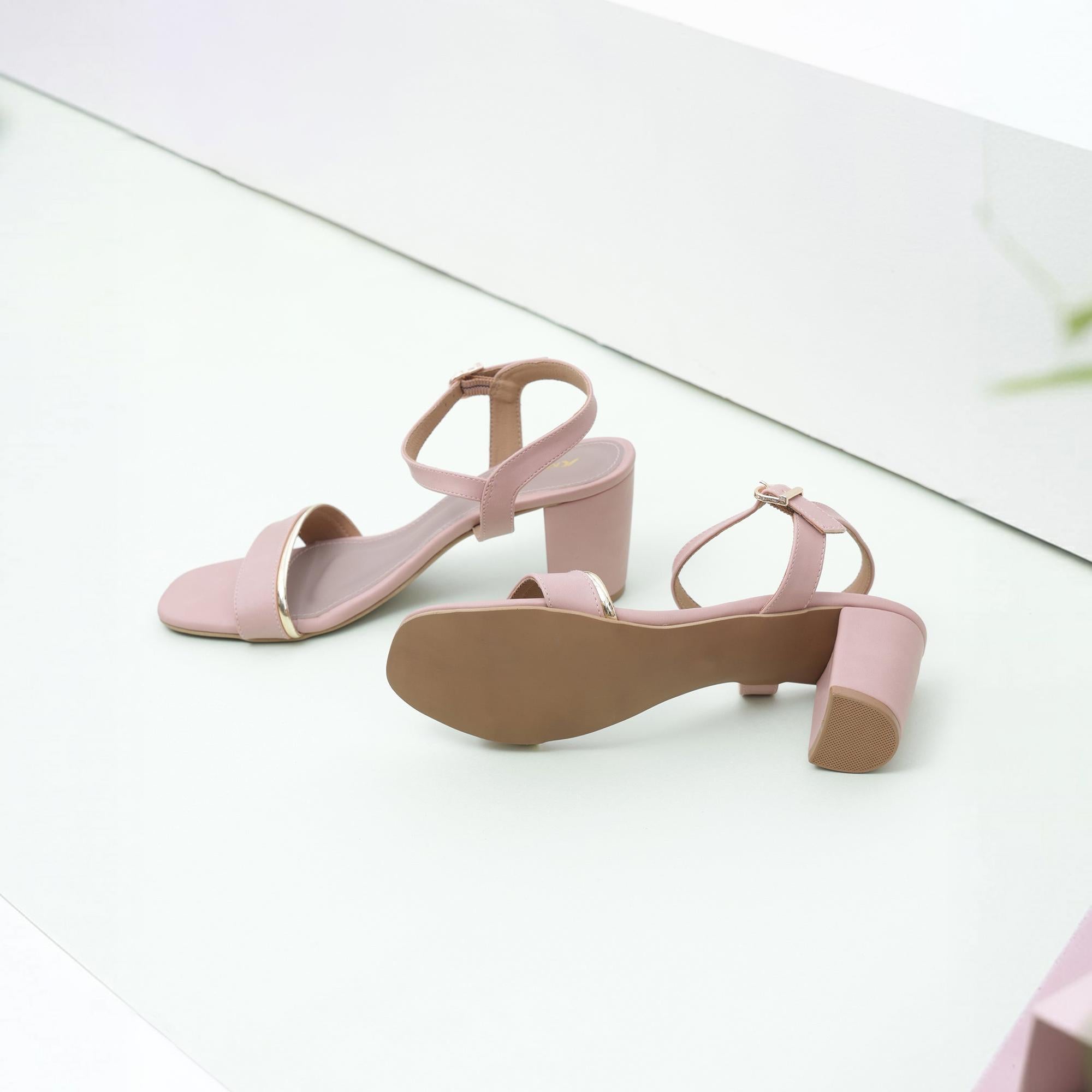 Luxe Pink Block Heel Sandals