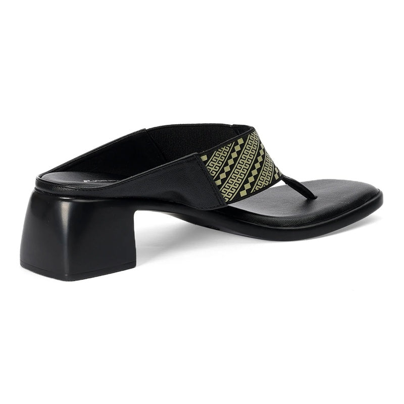 Noir Contemporary Pattern Block Sandals