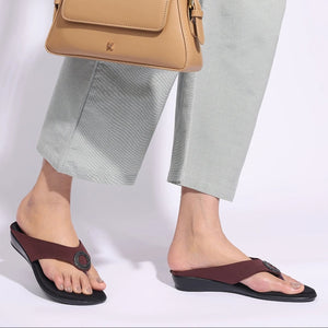 Classic Maroon Slip-On Comfort Wedges