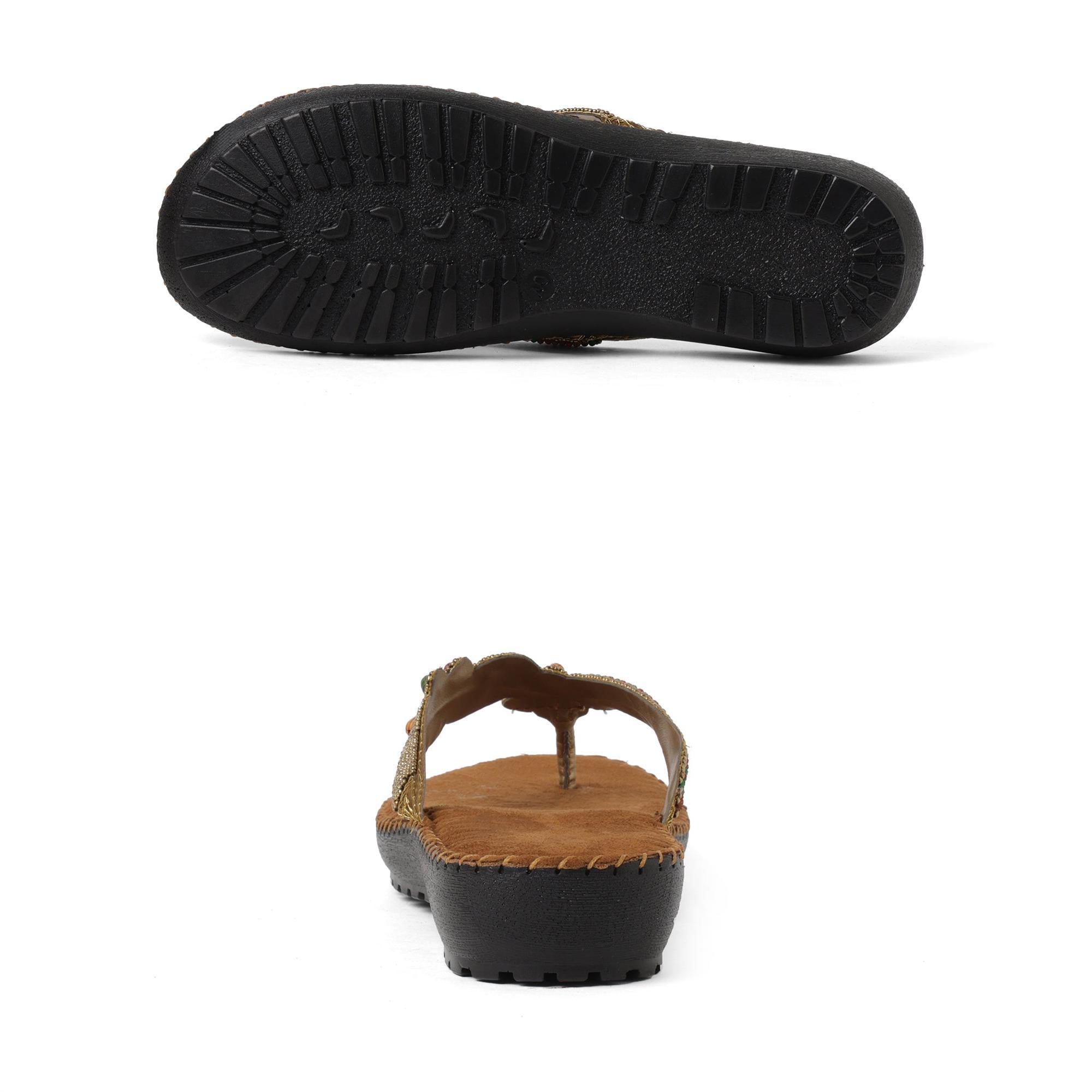 Bead Luxe Casual Brown Sandals