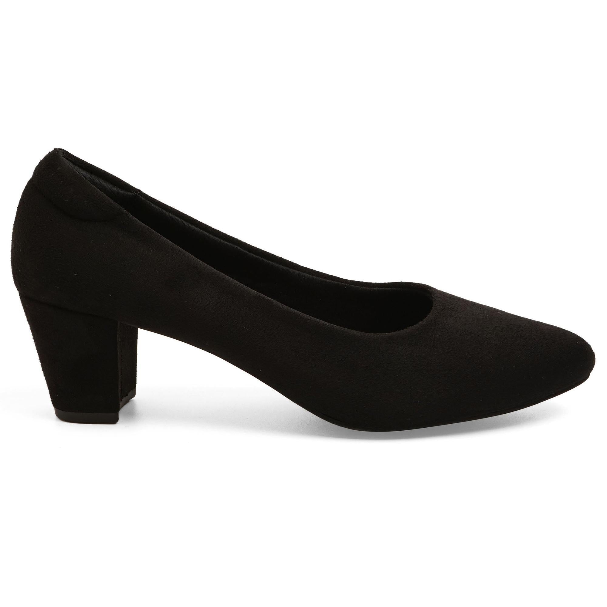 Classic Charm Black Block Pumps