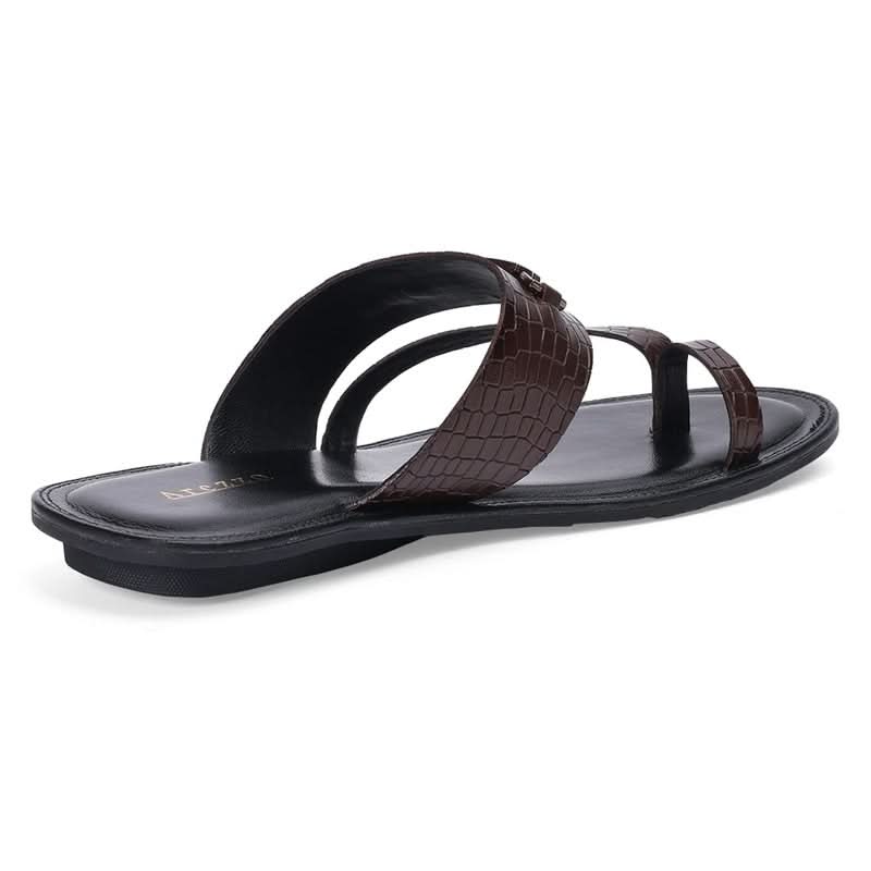 Handcrafted Brown Toe-Ring Casual Sandals