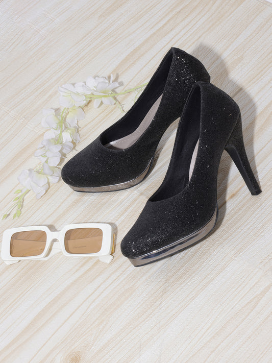 Elegant Black  Synthetic Fashion Party wear Pumps