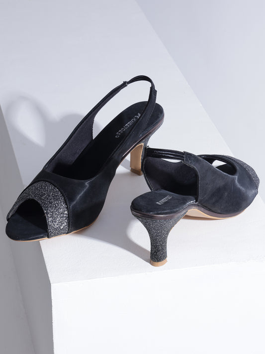 Stylish Black  Synthetic Fashion Party wear Sandals