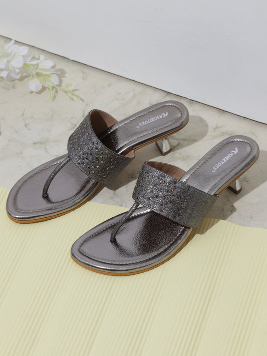 Classic Bronze Synthetic Party wear Fashion Sandal